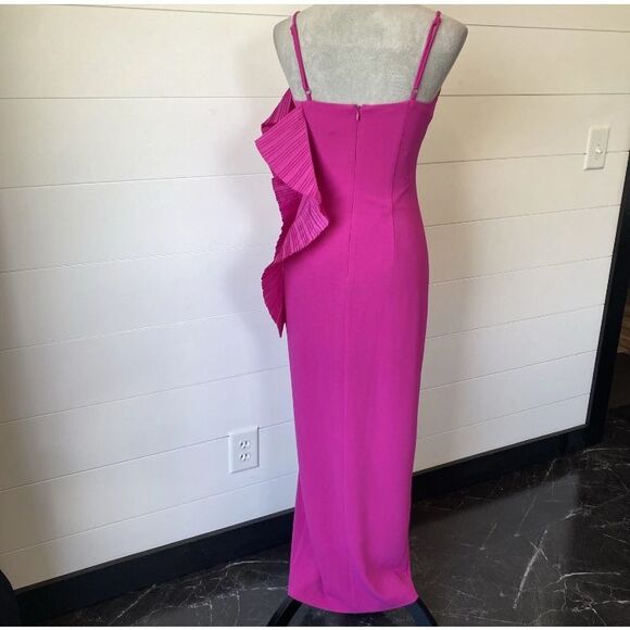 ONE33 SOCIAL Mercer Spaghetti Strap Ruffled Stretch Crepe Maxi Dress size 0 NWT - Picture 8 of 14